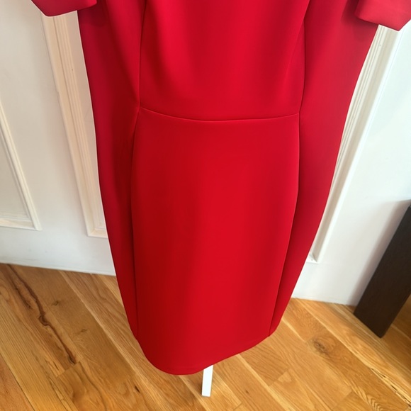 Red Calvin Klein dress with puff sleeves - Picture 3 of 7